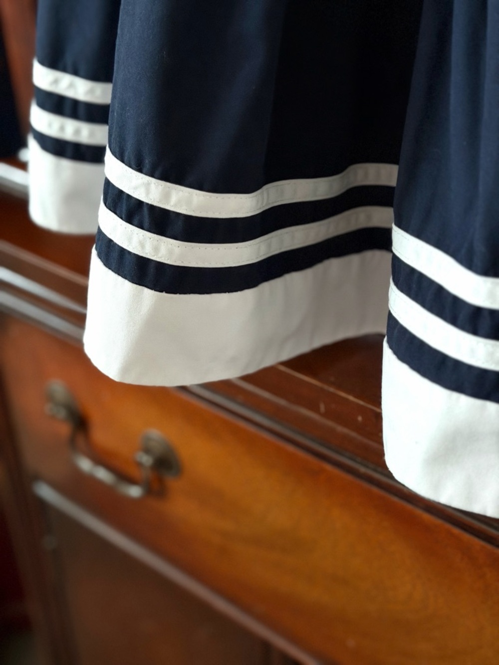 Good Lad Navy and White Sailor Dress for baby girl with Red Bow - Picture 4 of 5